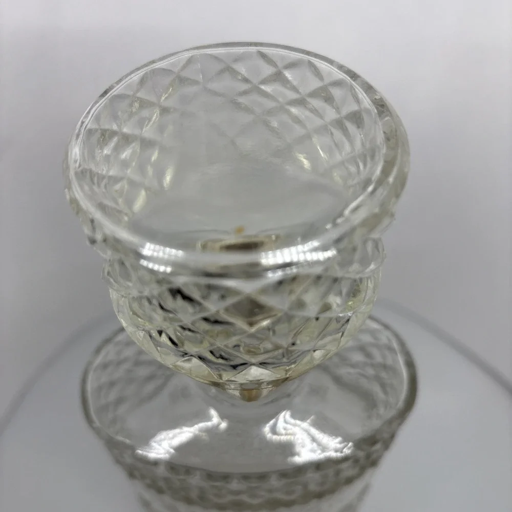 Vintage Anchor Hocking Bourbon Decanter Glass Diamond Cut 1969 Barware Accessory